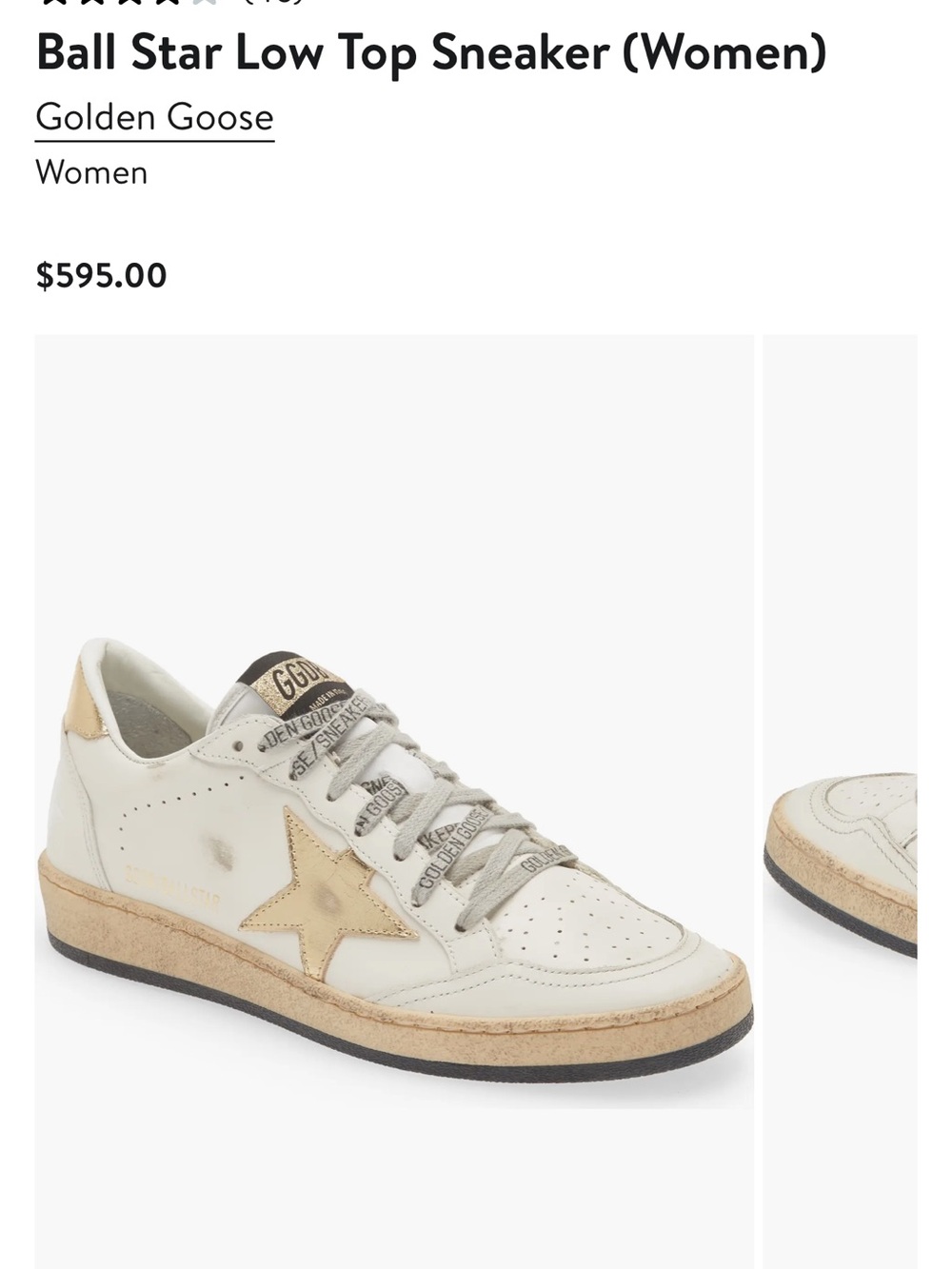 Golden Goose White Leather Low-Top Sneakers with Gold Star